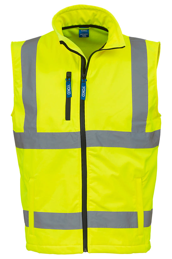 Yoko HiVis Softshell Gilet for Men Safetywear Plus Sizes