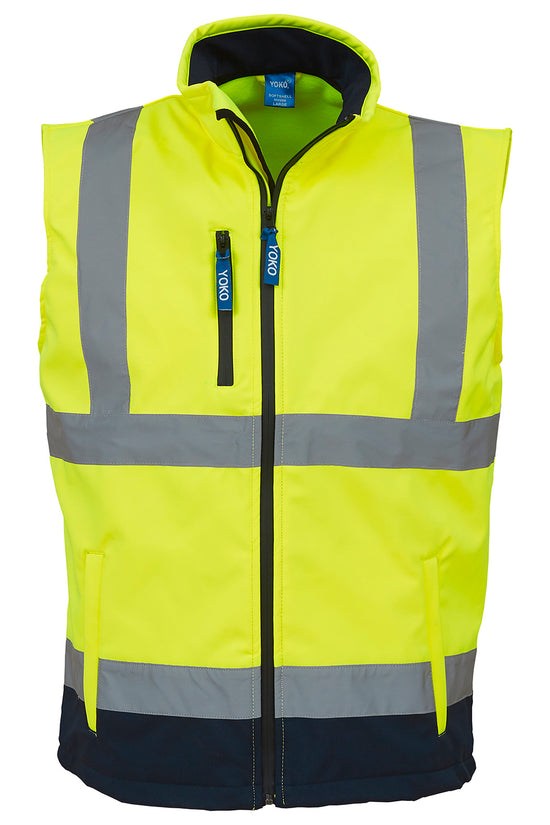 Yoko HiVis Softshell Gilet for Men Safetywear Plus Sizes