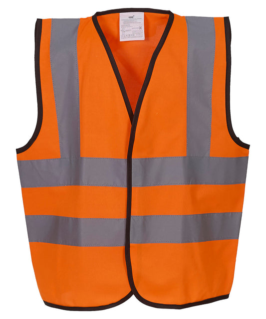 Yoko Kids HiVis 2 Band Braces Waistcoat HVW100CH
