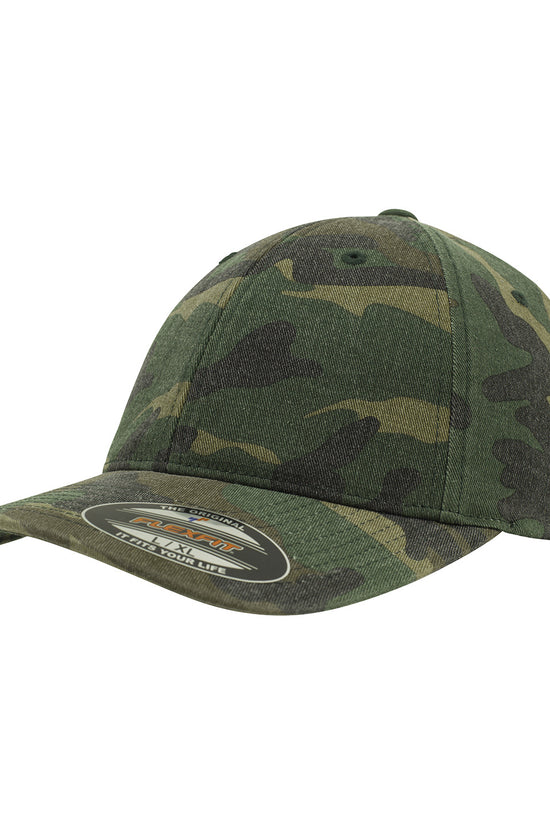 Flexfit Garment Washed Camo Snapback Cap Unisex Adult