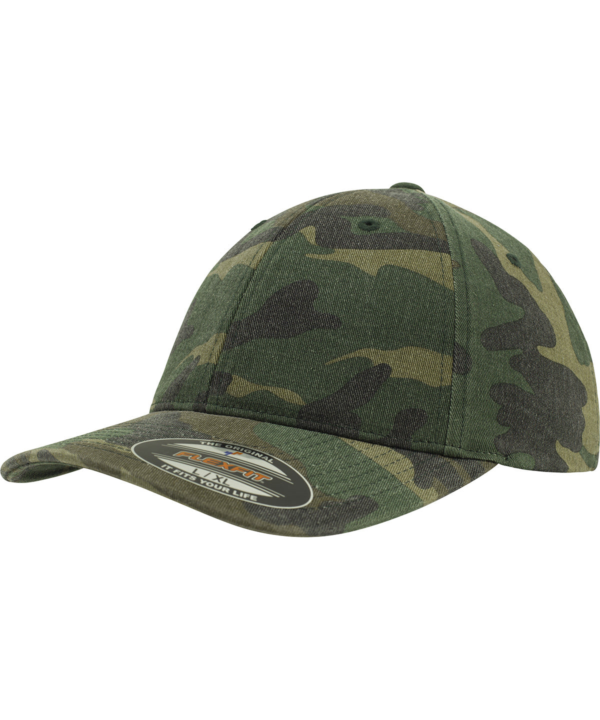 Flexfit Garment Washed Camo Snapback Cap Unisex Adult