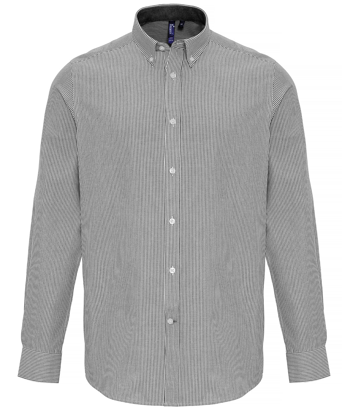 Mens Premier Oxford Striped Shirt with ButtonDown Collar