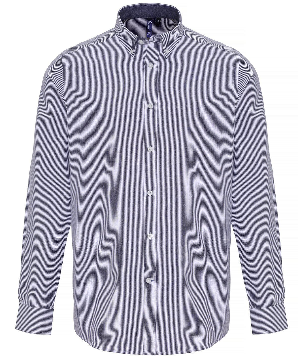 Mens Premier Oxford Striped Shirt with ButtonDown Collar