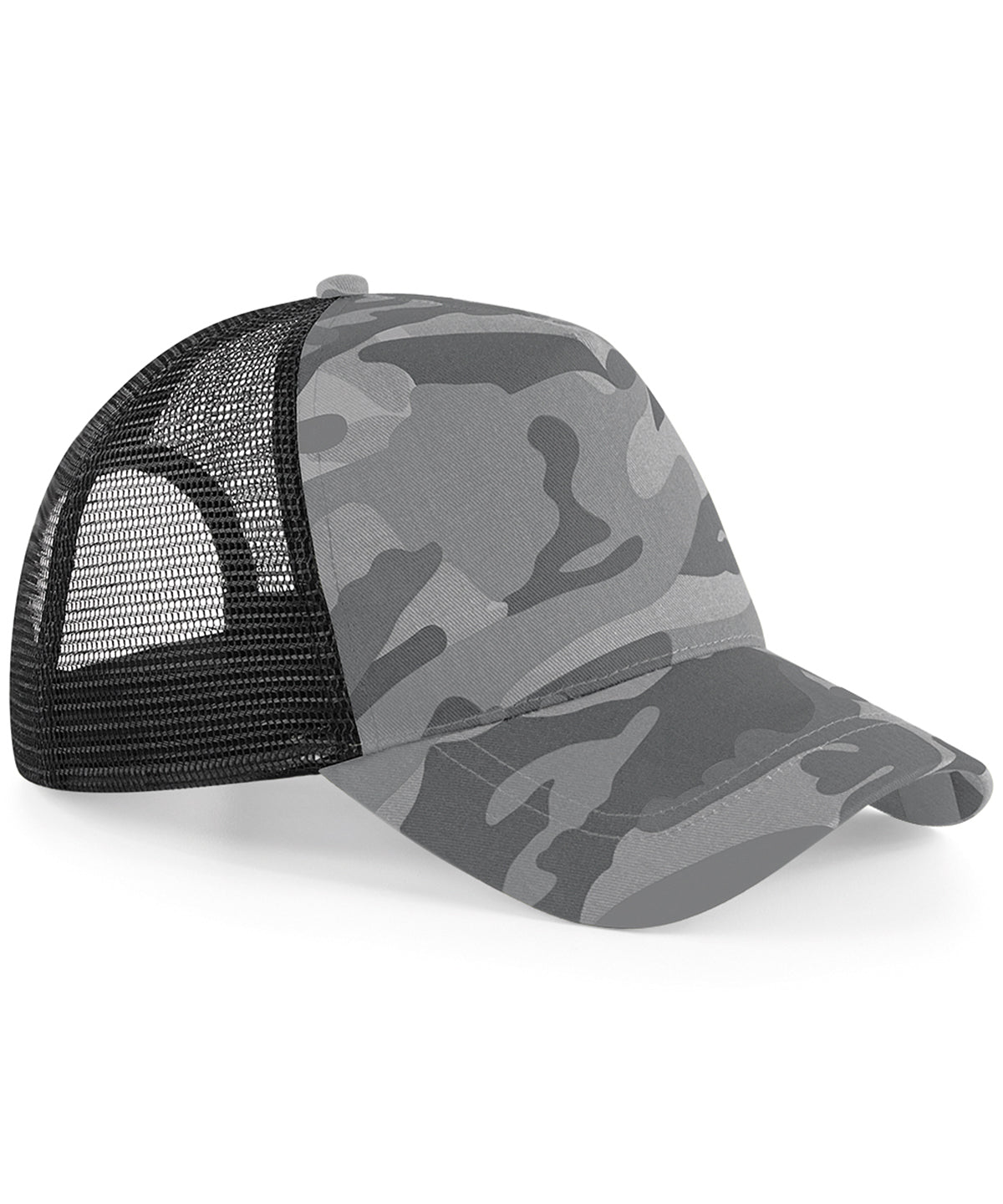 Beechfield Camo Snapback Trucker Caps Unisex Adult Headwear
