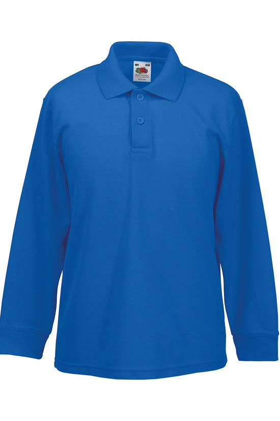 Kids Long Sleeve 6535 Polo Shirt Fruit of the Loom