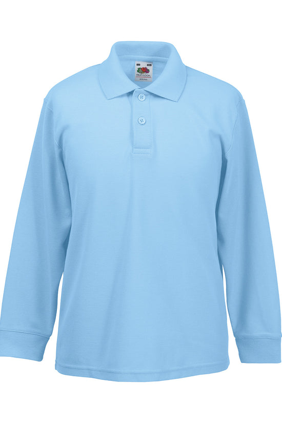 Kids Long Sleeve 6535 Polo Shirt Fruit of the Loom