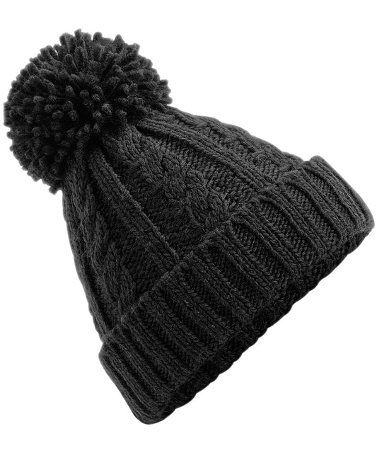 Cozy Cable Knit Melange Beanie Hat for Winter