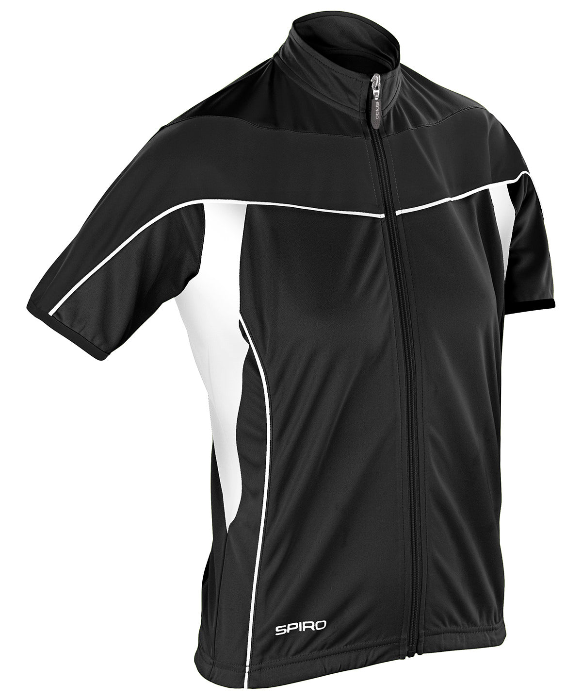Womens BlackWhite Spiro FullZip Cycling Top Lightweight Breathable