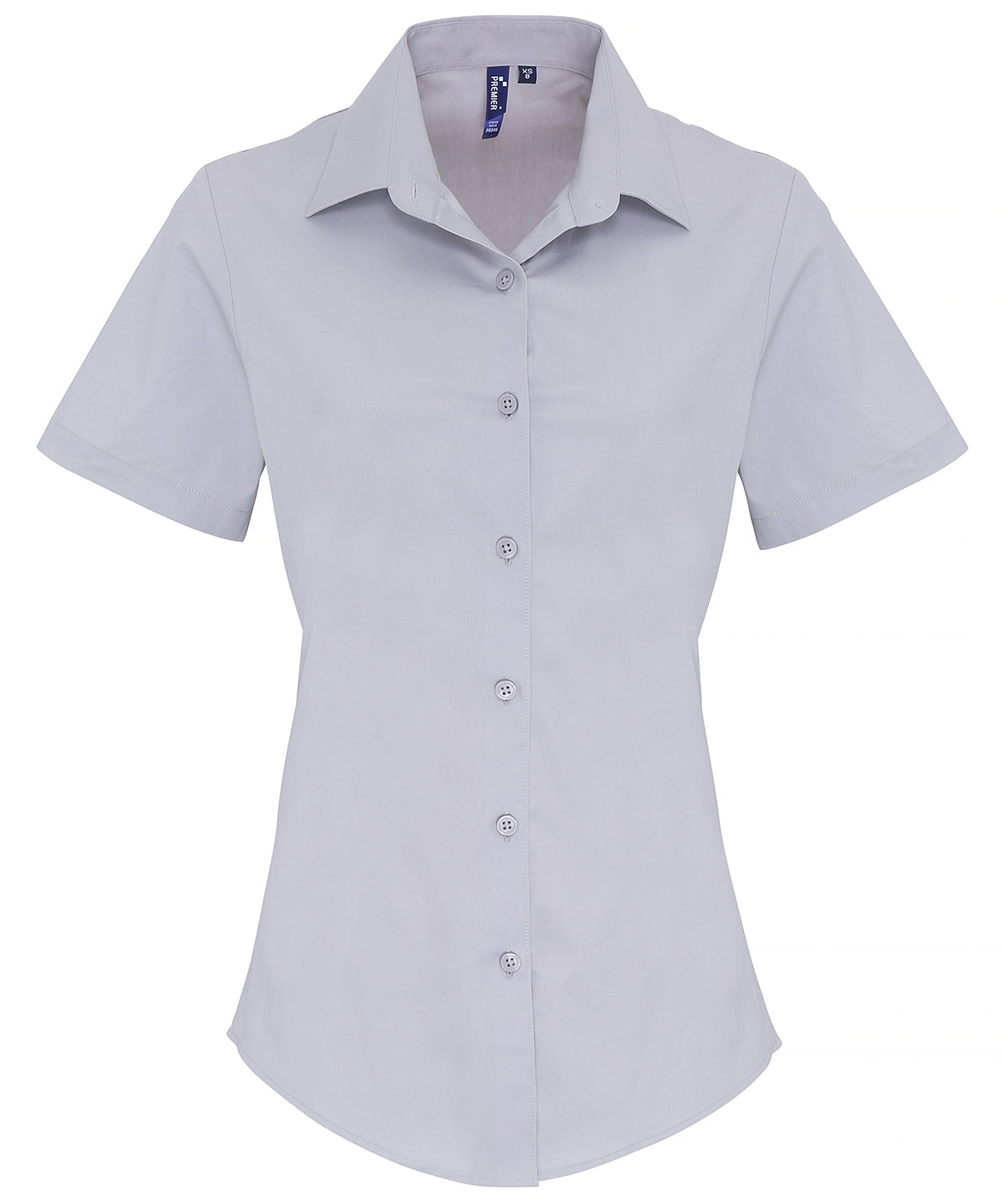 Soft Stretch Fit Cotton Poplin Short Sleeve Blouse for Women