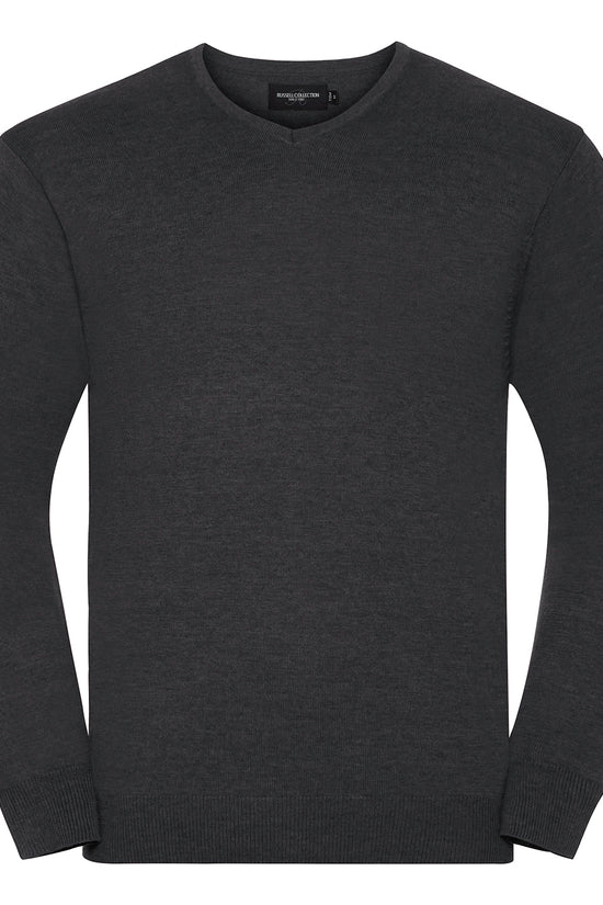 Russell Collection Mens VNeck Knitted Sweater in Plus Sizes