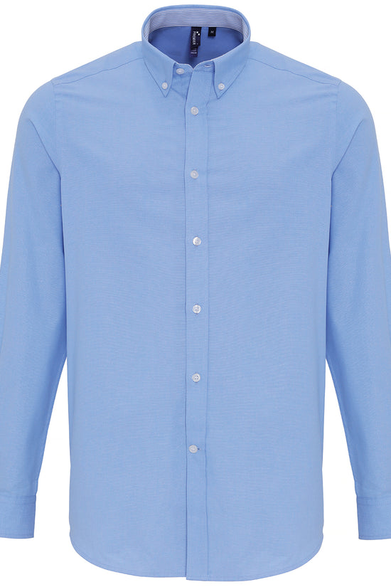 Mens Premier Oxford Striped Shirt with ButtonDown Collar