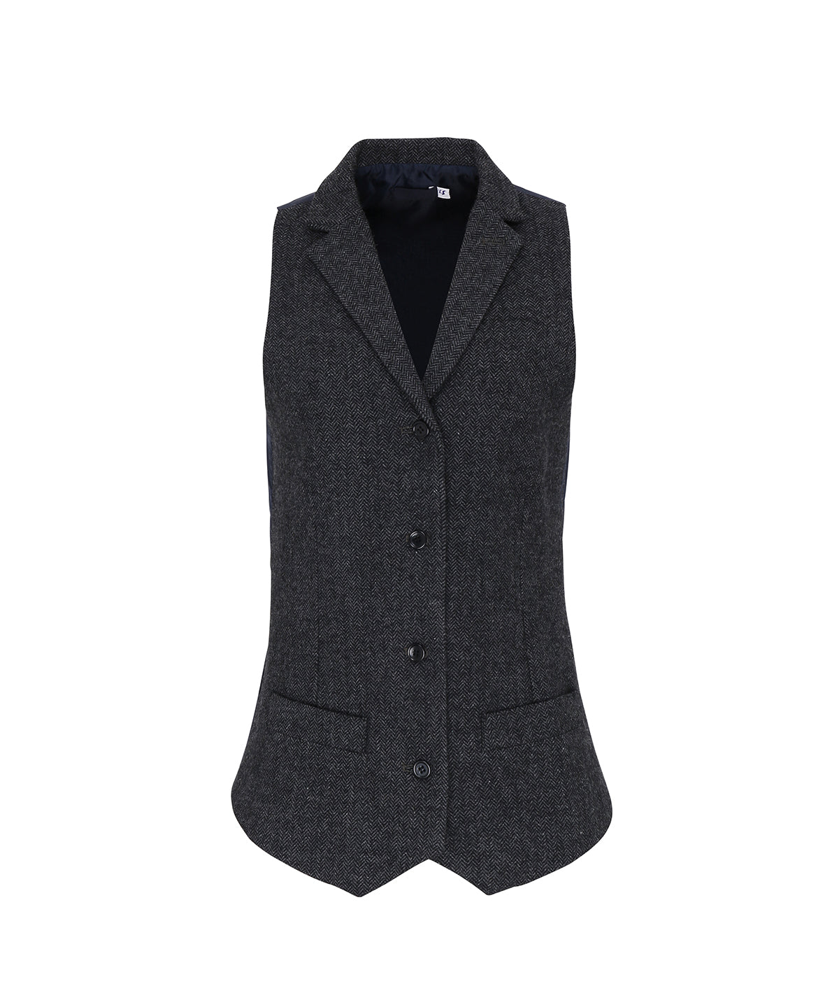 Versatile Womens Herringbone Waistcoat with Lapel Collar