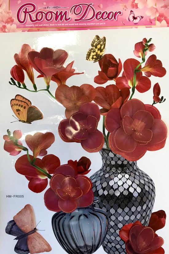 Elevate Your Space with 3D Flowers Vase Wall Stickers 49 x 30 cm