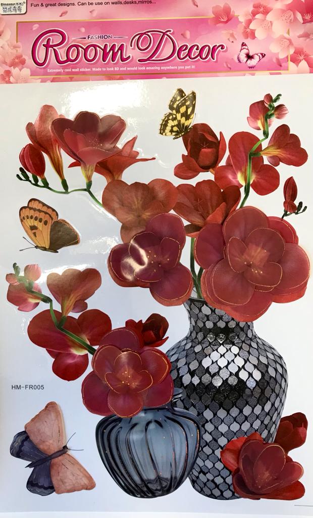 Elevate Your Space with 3D Flowers Vase Wall Stickers 49 x 30 cm