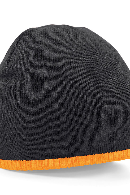 Beechfield Twotone PullOn Beanie Hats Unisex Winter Headwear