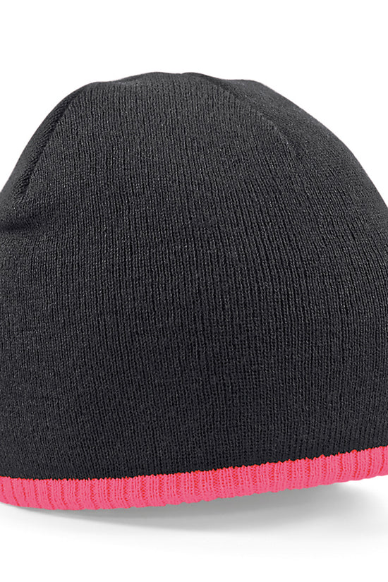 Beechfield Twotone PullOn Beanie Hats Unisex Winter Headwear
