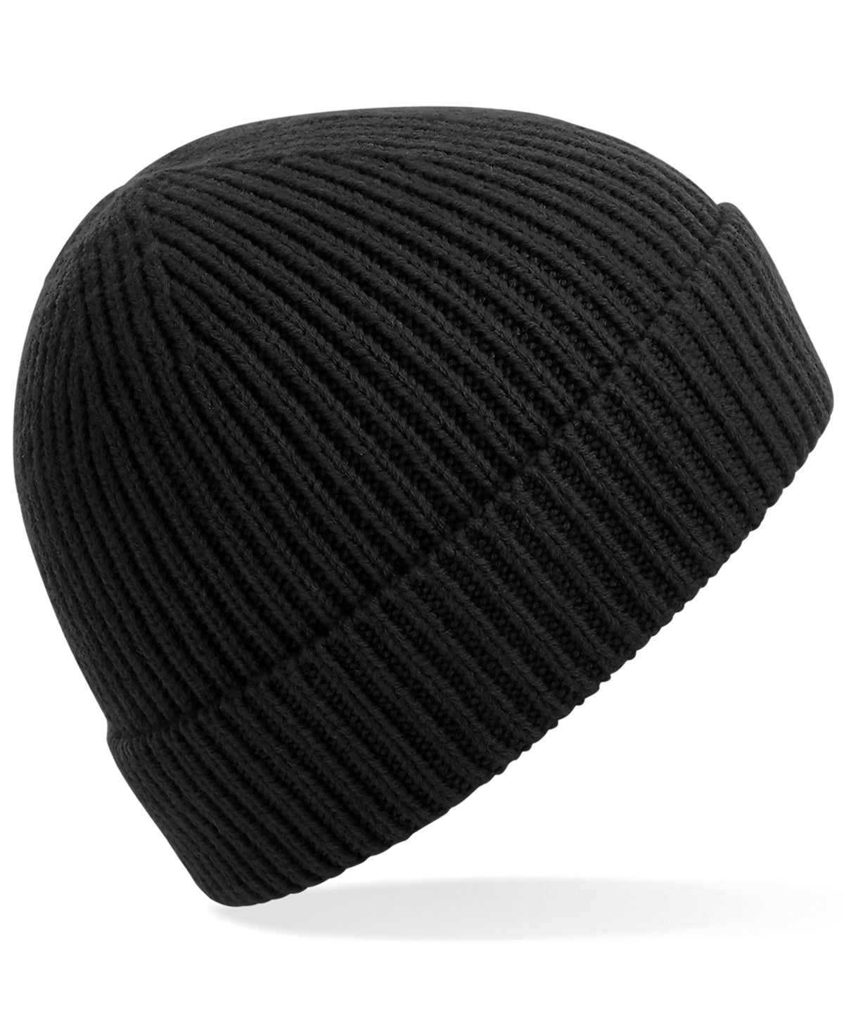 Engineered Knit Ribbed Beanie Hat for Unisex Adults