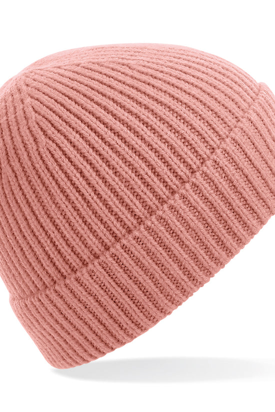 Engineered Knit Ribbed Beanie Hat for Unisex Adults