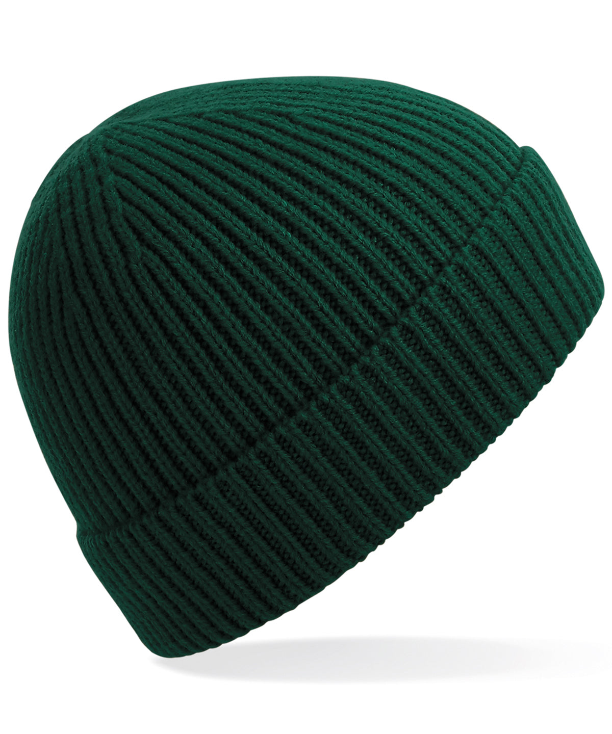 Engineered Knit Ribbed Beanie Hat for Unisex Adults