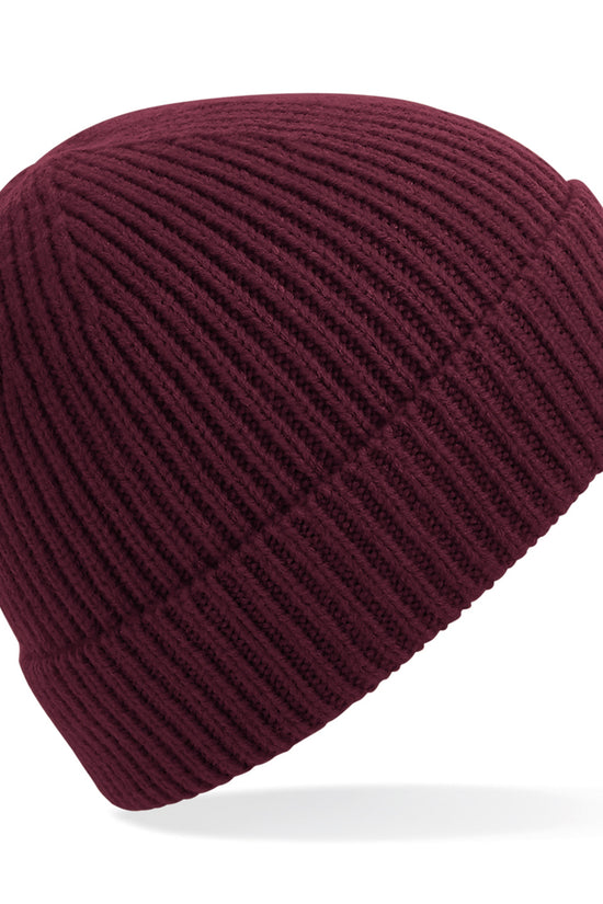 Engineered Knit Ribbed Beanie Hat for Unisex Adults