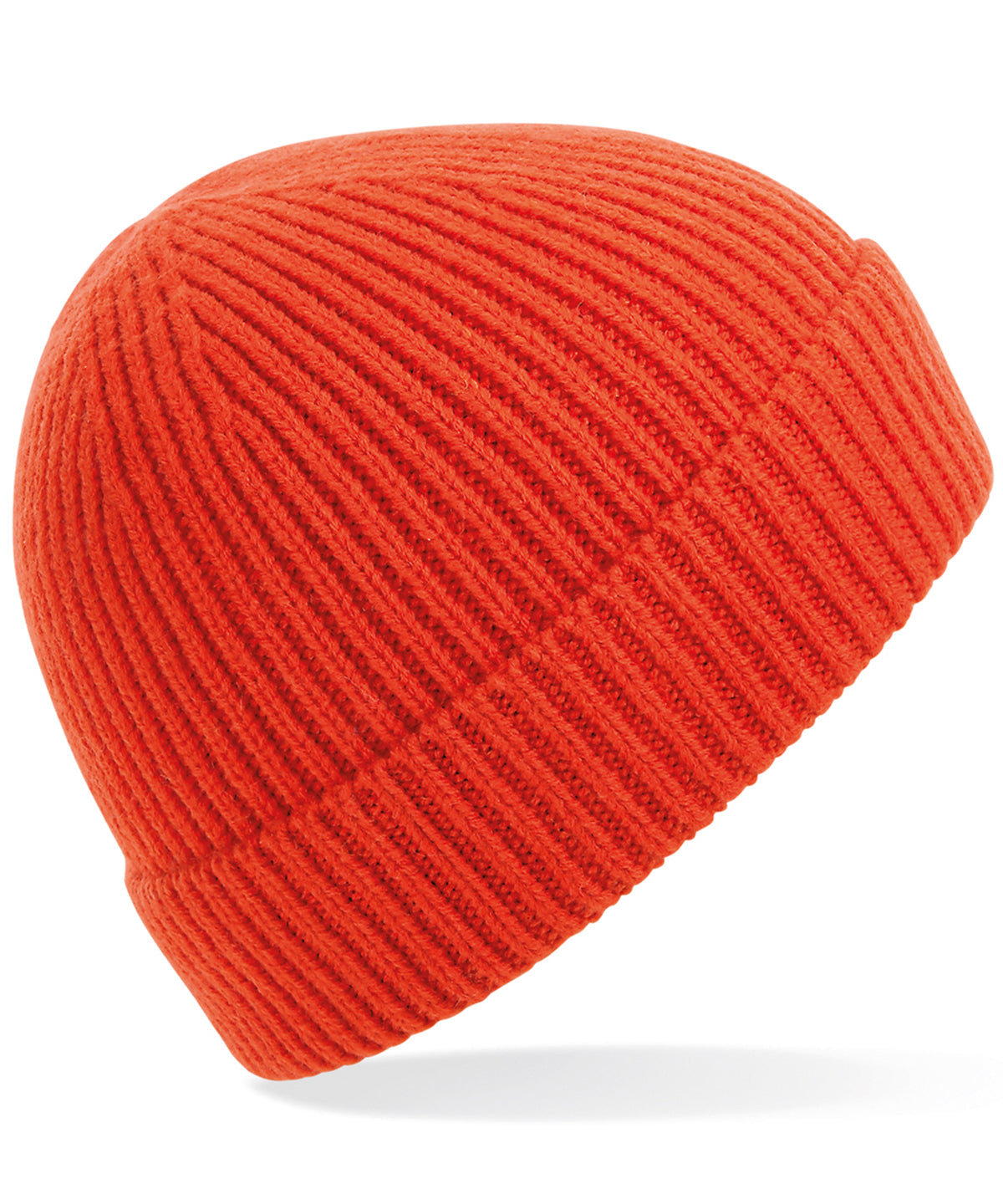 Engineered Knit Ribbed Beanie Hat for Unisex Adults