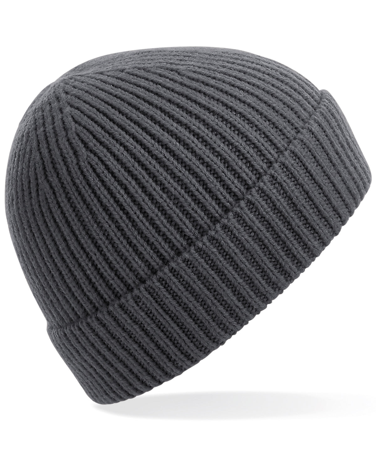 Engineered Knit Ribbed Beanie Hat for Unisex Adults