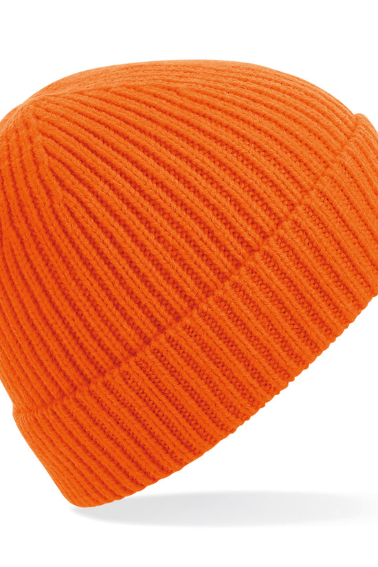 Engineered Knit Ribbed Beanie Hat for Unisex Adults