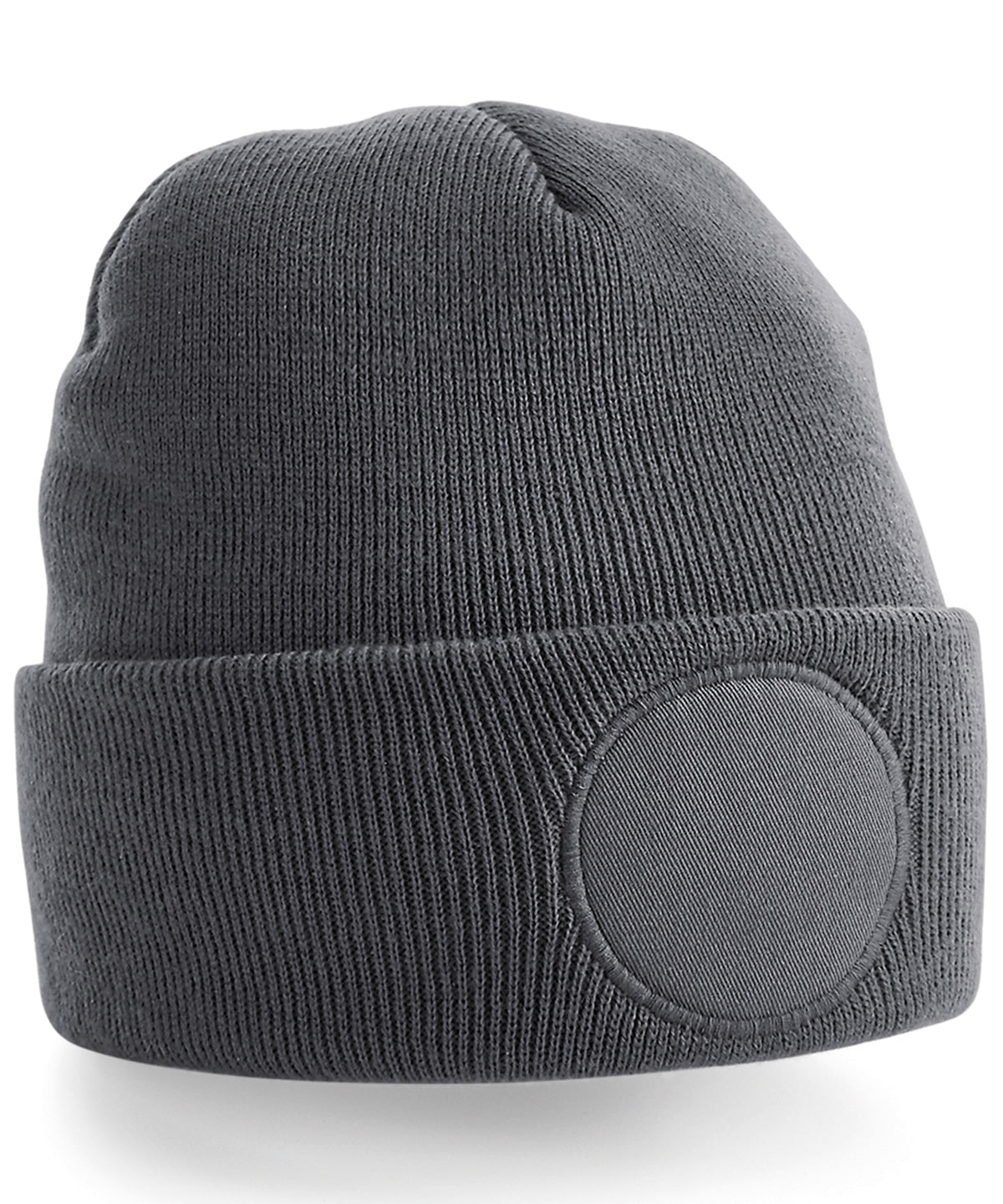 Customizable Circular Patch Beanie Hats Unisex Adult Headwear