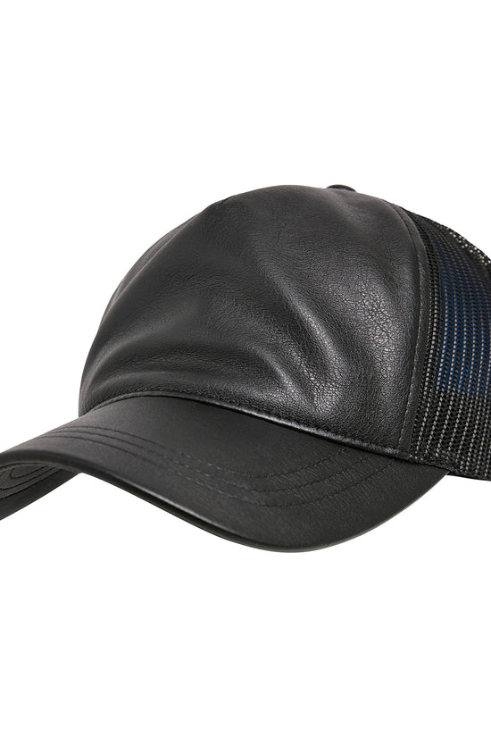 Leather Trucker Cap with Mesh Unisex Adult