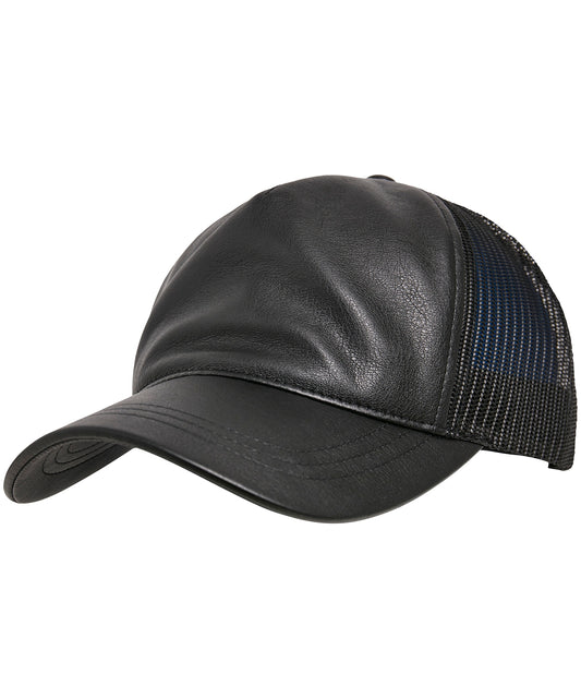 Leather Trucker Cap with Mesh Unisex Adult