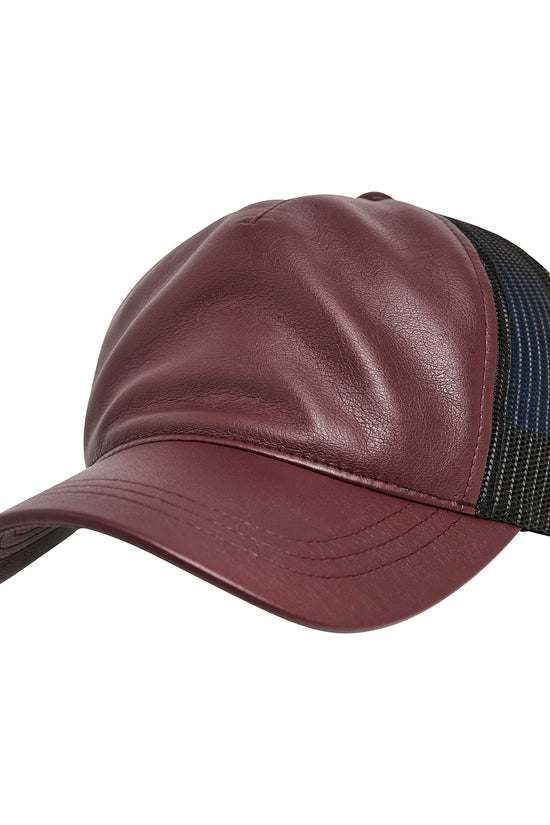 Leather Trucker Cap with Mesh Unisex Adult