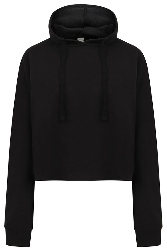Womens Black Cropped Slounge Hoodie Casual Comfort with a Stylish Edge