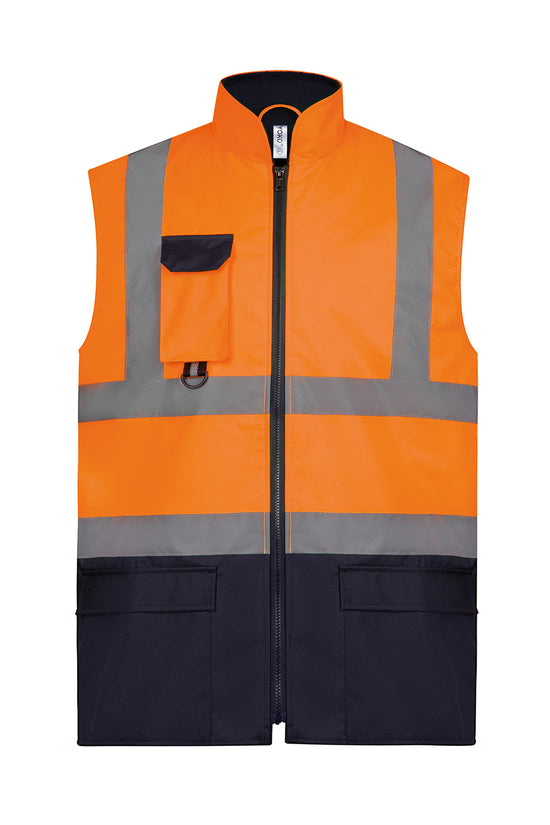 HiVis Padded Bodywarmer for Men Safetywear Plus Sizes