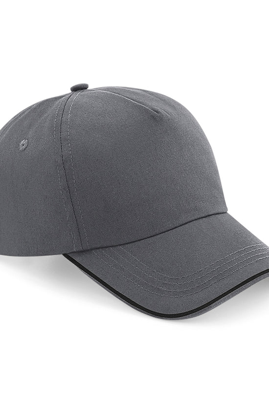 Authentic 5Panel Cap with Piped Peak Unisex Adult Headwear