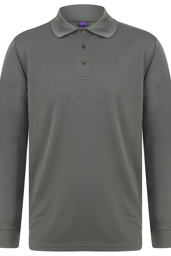 Henbury Coolplus Long Sleeve Polo Shirt Unisex Plus Sizes