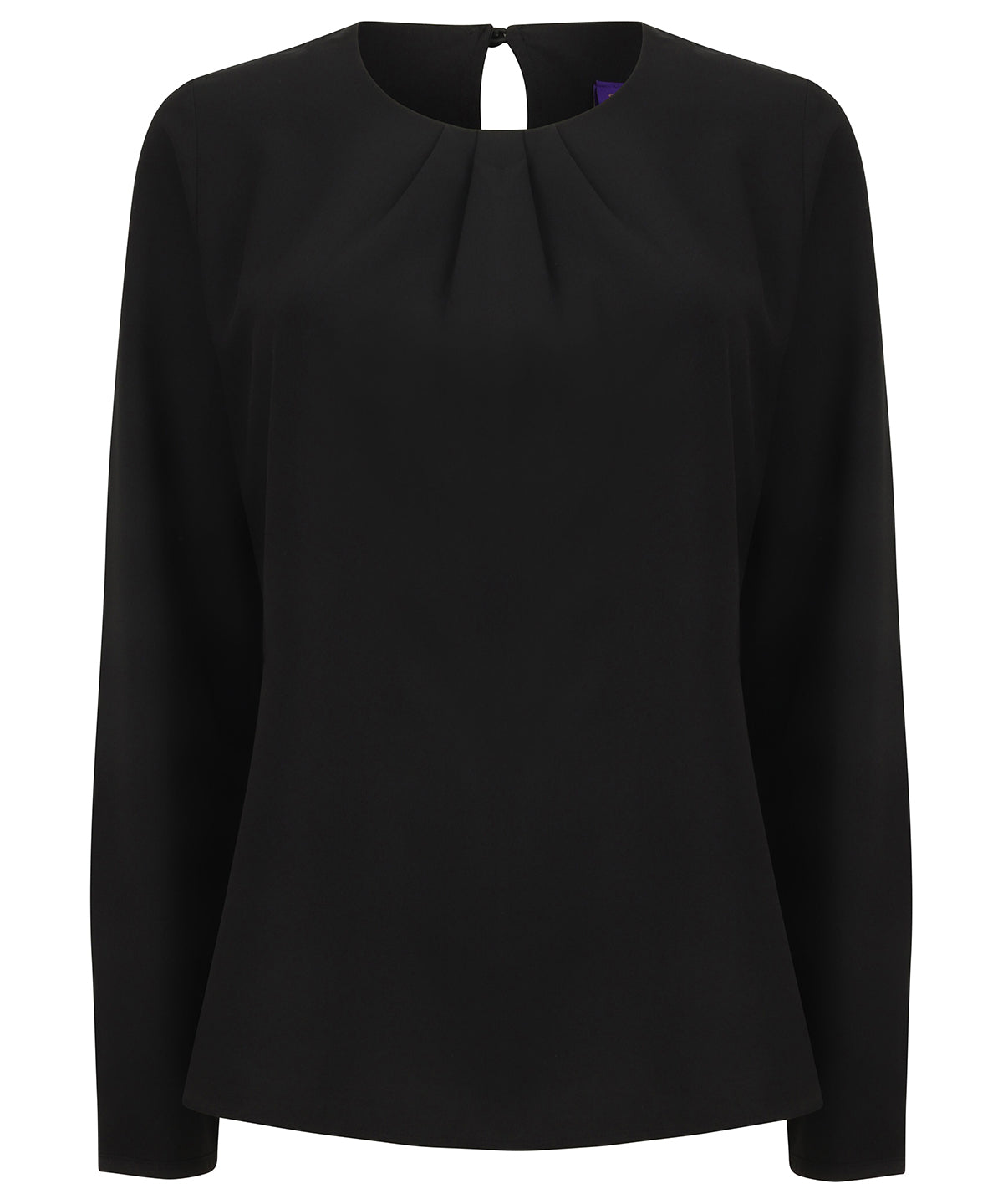 Henbury Womens Pleat Front Blouse Long Sleeve Elegant Top
