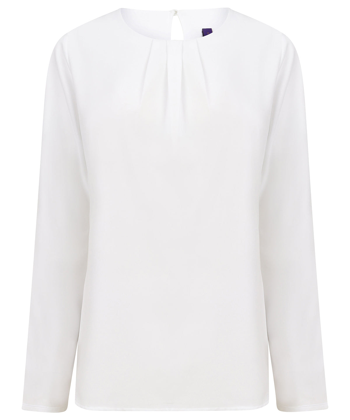 Henbury Womens Pleat Front Blouse Long Sleeve Elegant Top