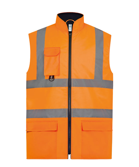 HiVis Padded Bodywarmer for Men Safetywear Plus Sizes