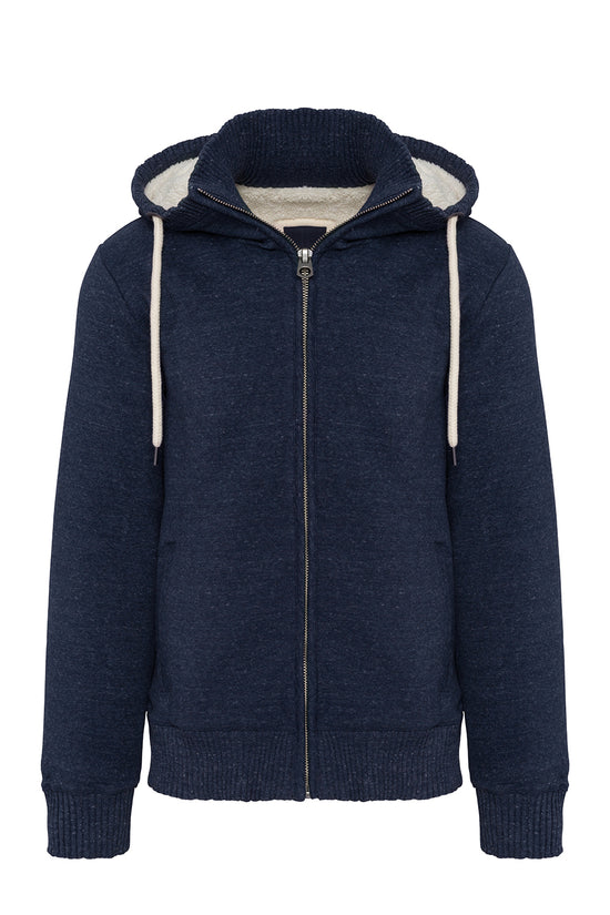 Vintage SherpaLined Fleece Jacket Hoodies for Men Plus Sizes