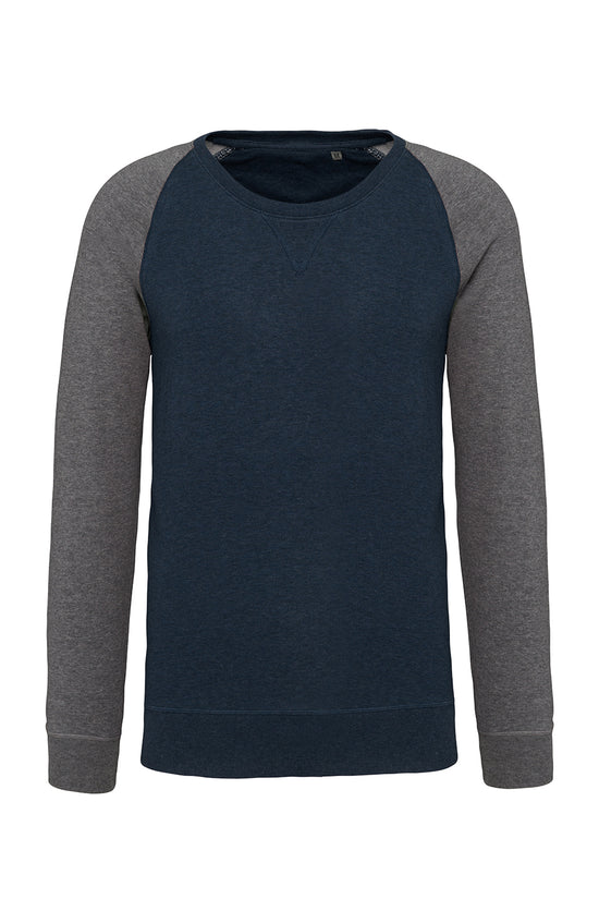 Organic TwoTone Crew Neck Raglan Sweatshirt for Men