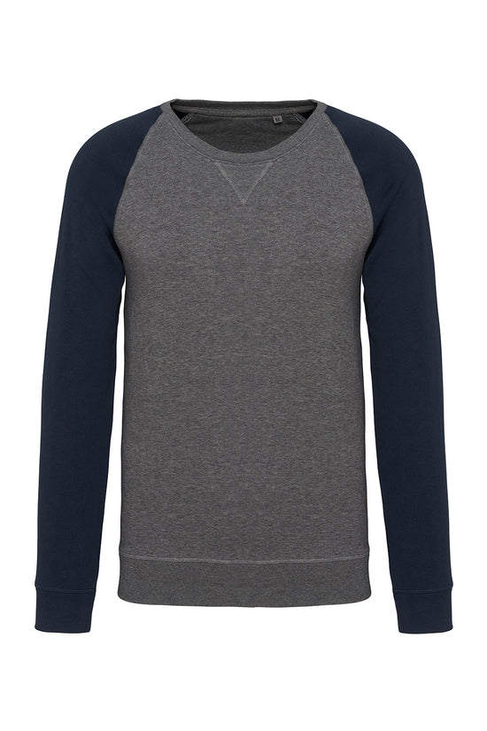 Organic TwoTone Crew Neck Raglan Sweatshirt for Men
