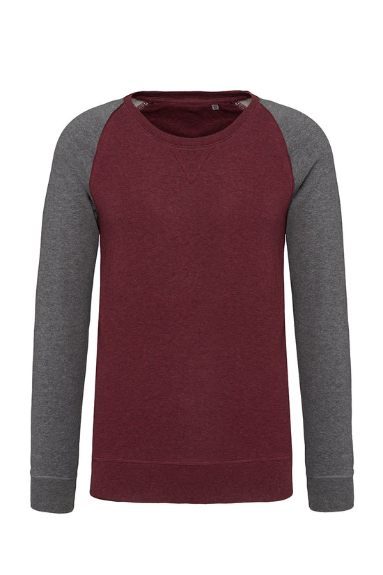 Organic TwoTone Crew Neck Raglan Sweatshirt for Men