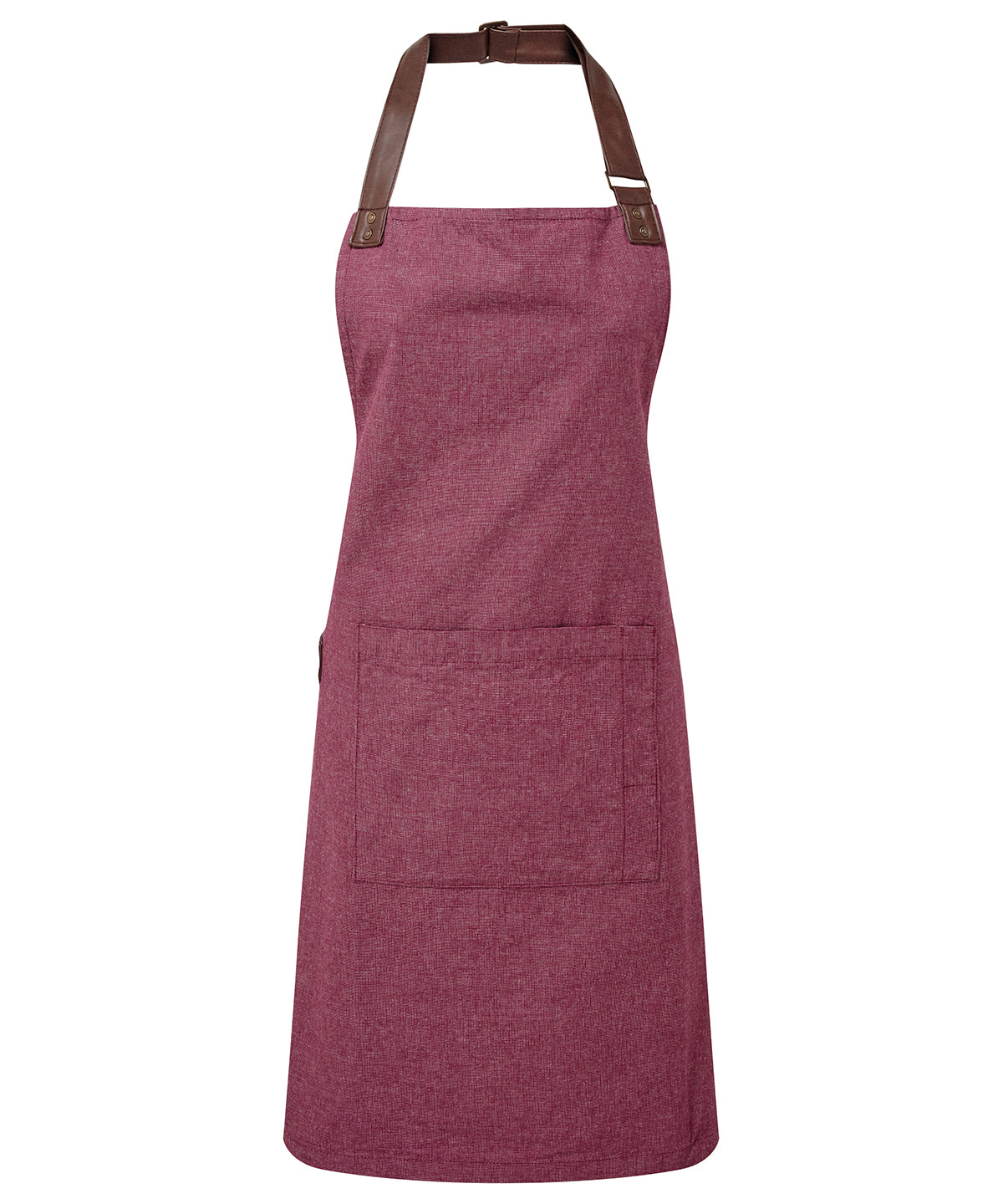 Premier Annex Oxford Bib Apron with Faux Leather Details