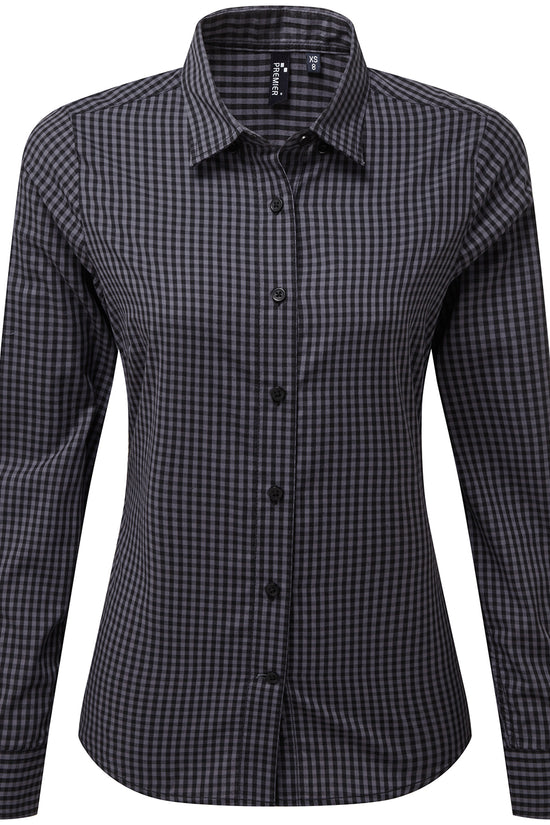 Maxton Check Long Sleeve Shirt Womens VintageChic Blouse