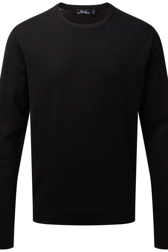 Mens CottonRich Crew Neck Knit Sweater Plus Size