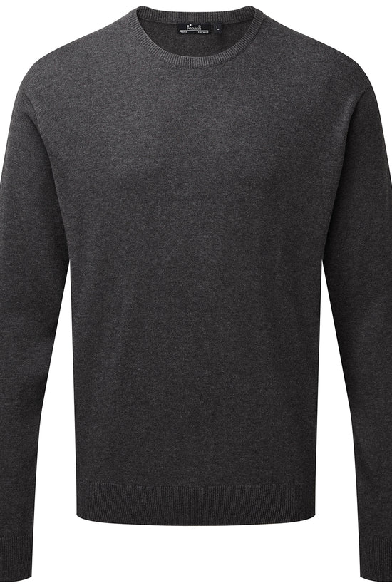 Mens CottonRich Crew Neck Knit Sweater Plus Size