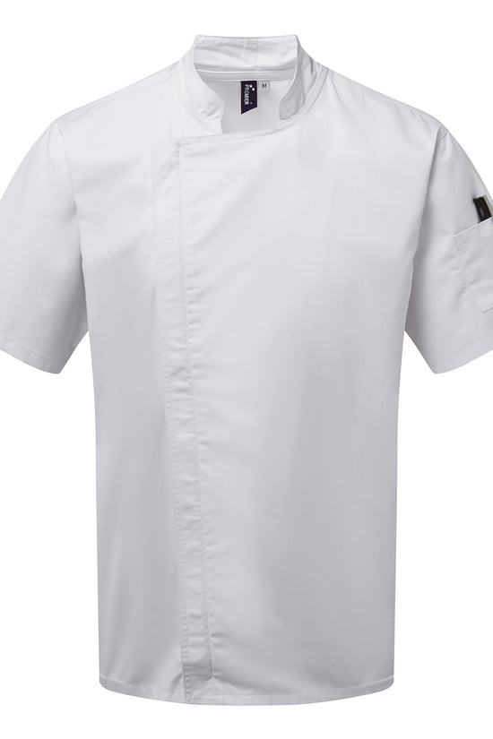 Zipclose Short Sleeve Chef Jacket Premier Chefs Male Adult