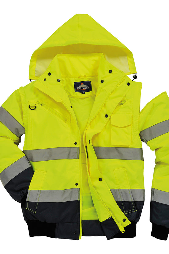 Portwest Hivis Contrast Bomber Jacket C465 AllWeather Protection
