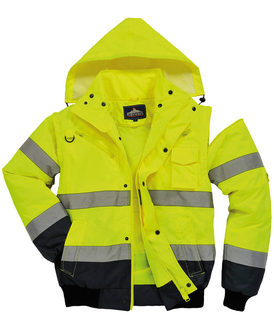 Portwest Hivis Contrast Bomber Jacket C465 AllWeather Protection