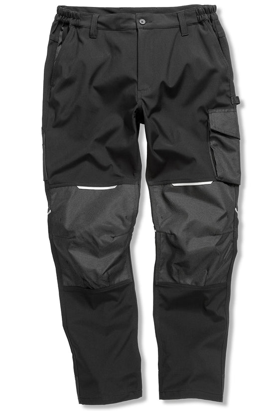 Black Slim Fit Softshell Work Trousers with Reflective Detail